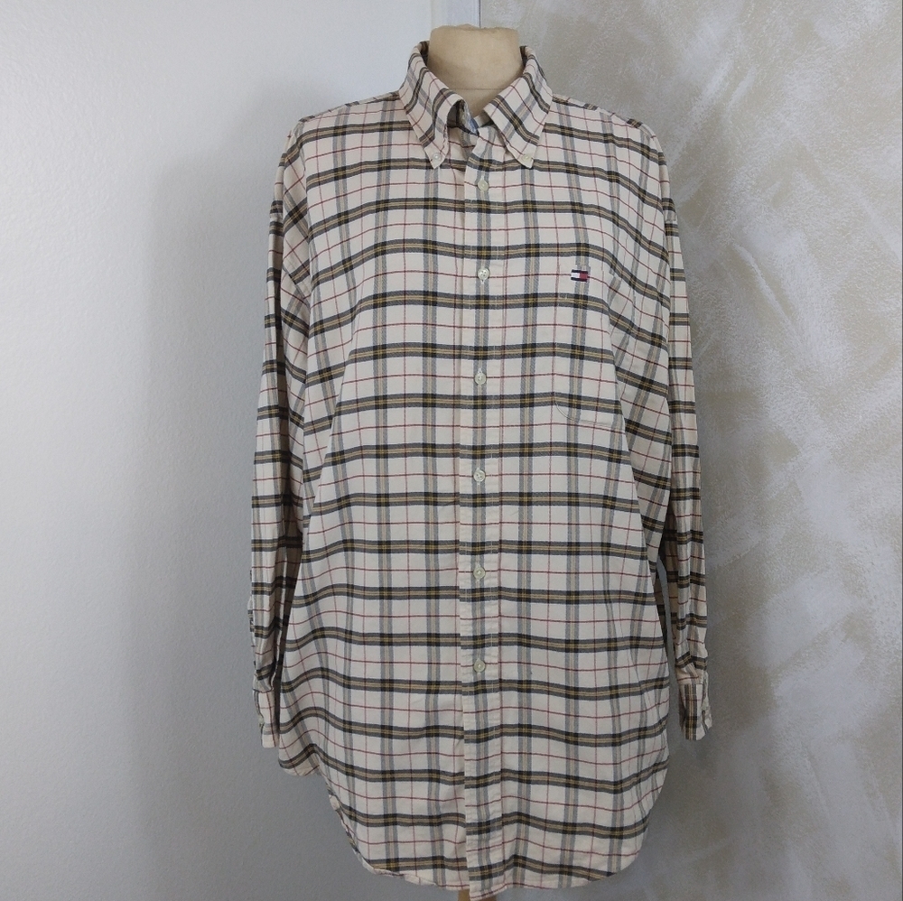 Tommy Hilfiger Long Sleeve Button Up Plaid Shirt